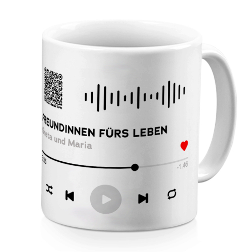 Personalisierter Song auf Tasse