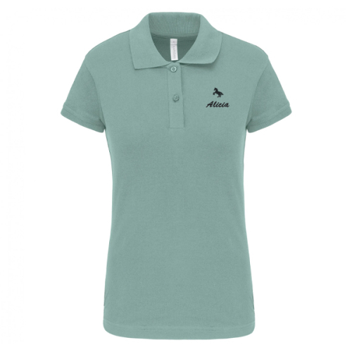 Poloshirt mit Bestickung salbei