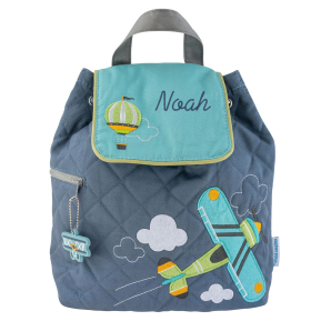 Personalisierter Kinderrucksack Flugzeug und Heißluftballon