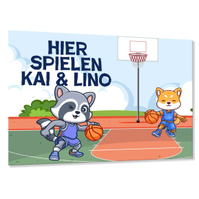 Personalisiertes Türschild fürs Kinderzimmer Basketball