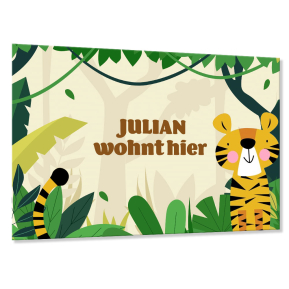 Personalisiertes Türschild fürs Kinderzimmer Tiger