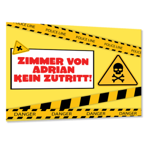 Personalisiertes Türschild für Jugendliche Danger